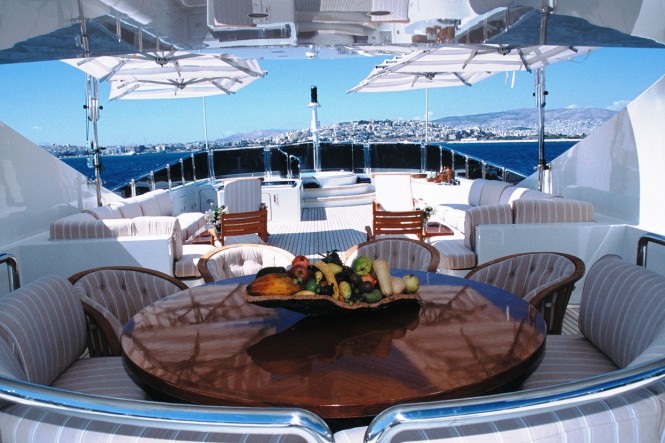 Yacht ALEXANDRA -  Sundeck looking Aft